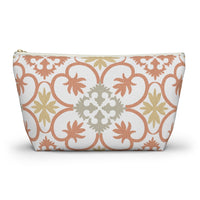 Portugal Tile Accessory Pouch w T-bottom in Orange